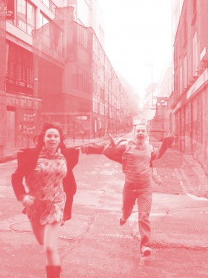 Composite image using digital image from the internet and original photograph by Owen Boss. Performers Una Kavanagh and Robbie O’Connor.